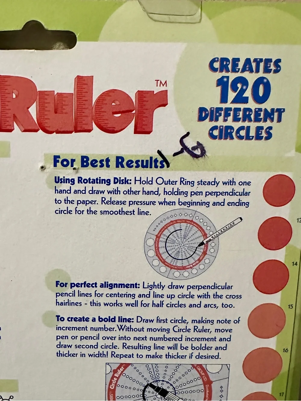 EK Success ORBIS CIRCLE RULER Creates over 120 Different Circles NOS